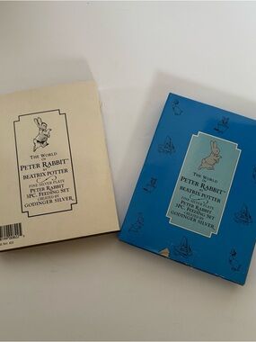 Godinger Beatrix Potter Peter Rabbit 3 Piece Silver Plated Feeding Set Fork Spoo